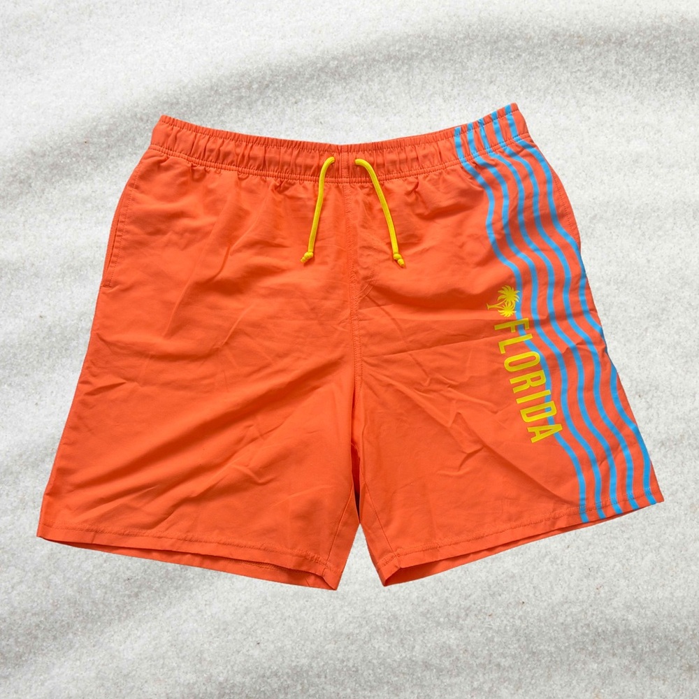 Men's Wave Board Shorts Orange w/ Florida Logo Swimwear Swimsuit Size XL NWOT